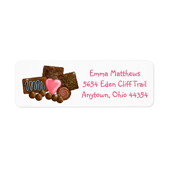 Sweet Chocolates Return Address Labels (Front)