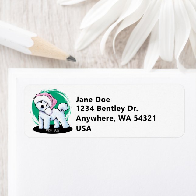Sweet Christmas Bichon  Return Address Label (Insitu)