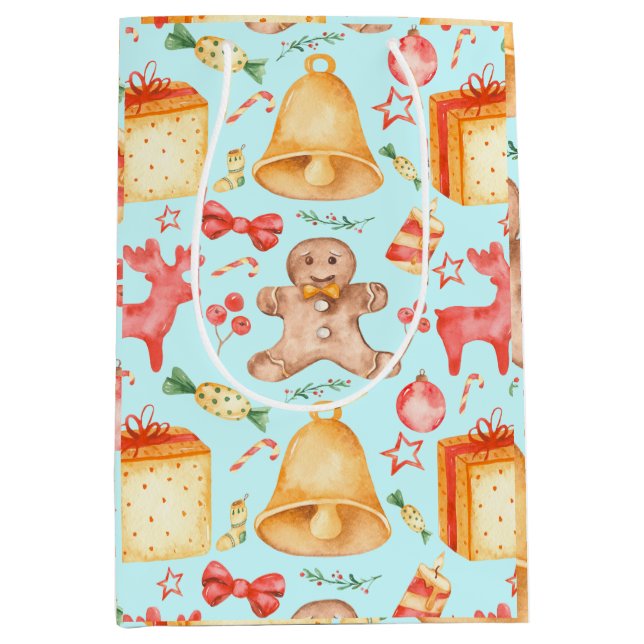 Sweet Christmas Cookies and Candies     Medium Gift Bag (Front)