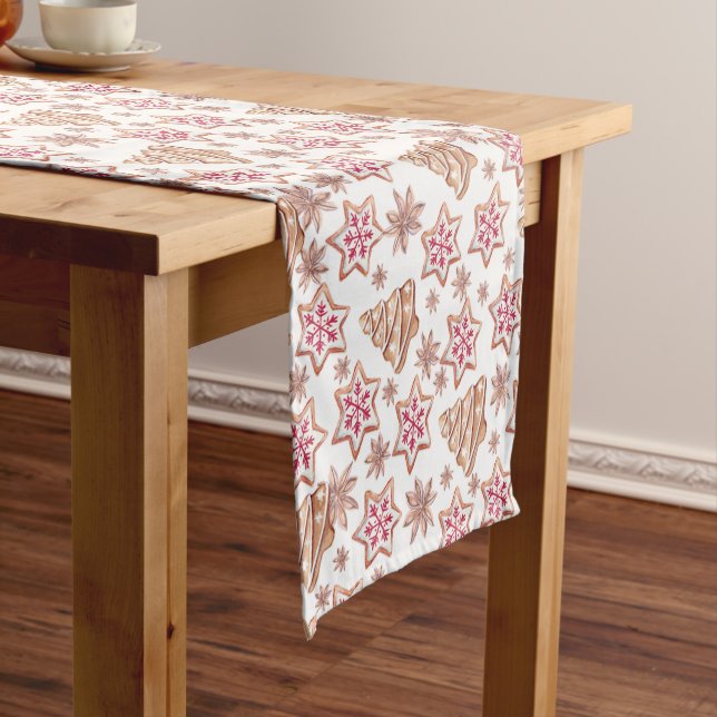 Sweet Christmas Cookies Pattern Short Table Runner (In Situ)