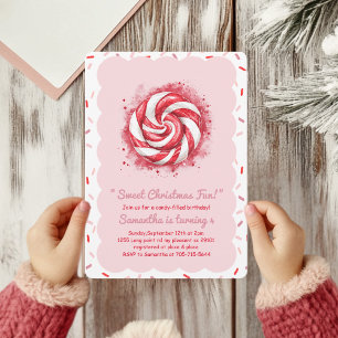 Sweet Christmas Fun Peppermint Candy Invitation