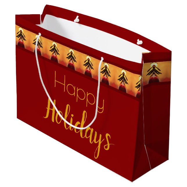 Sweet Christmas Gift Bag In Cranberry (Back Angled)