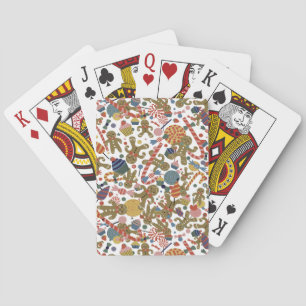 Sweet Christmas Gingerbread Man Candy Cane Delight Playing Cards