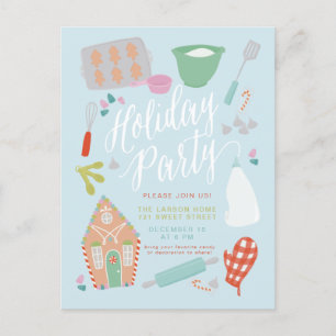 Sweet Christmas holiday baking treats Invitation Postcard