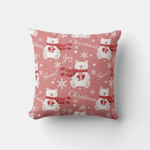 Sweet Christmas Joy Bear Cushion
