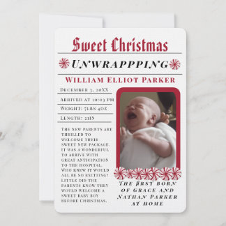 Sweet Christmas Modern Newspaper Announcement