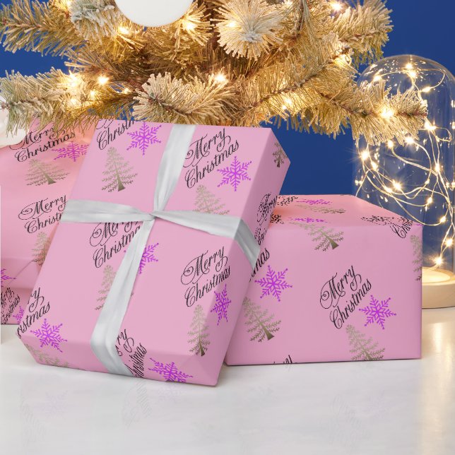 Sweet Christmas Pink Wrapping Paper (Holidays)