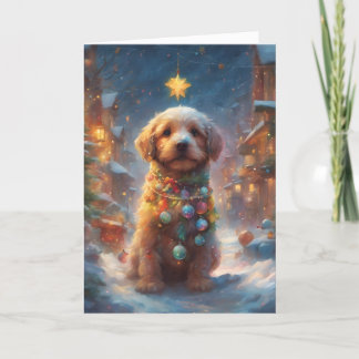 Sweet Christmas Puppy Art card