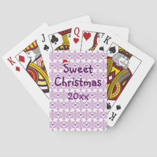 Sweet Christmas Snowflake Pattern Playing Cards