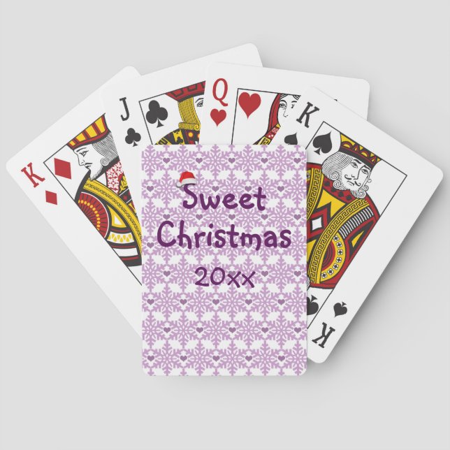 Sweet Christmas Snowflake Pattern Playing Cards (Back)