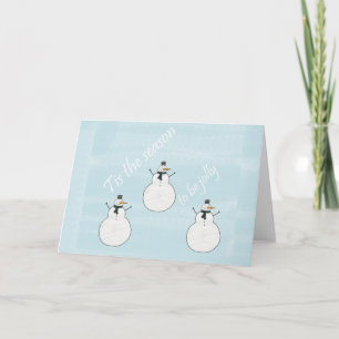 Sweet Christmas Snowman Holiday Card