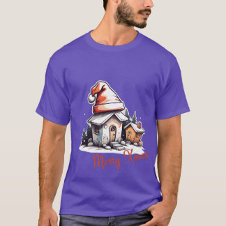 Sweet Christmas village with Christmas trees retro T-Shirt