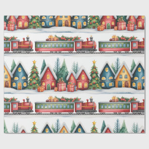 Sweet Christmas Village Wrapping Paper