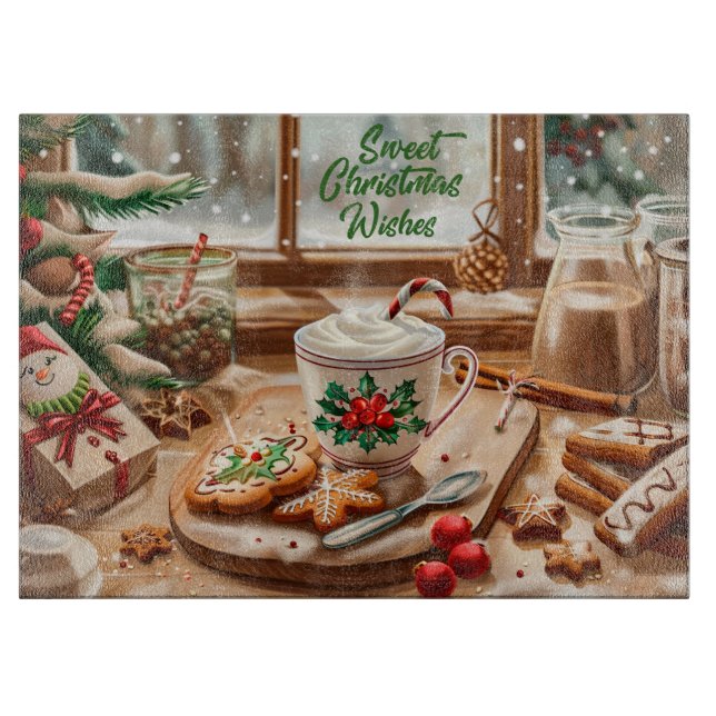 Sweet Christmas Wishes Cutting Board (Front)
