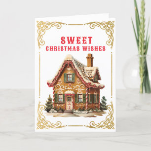 Sweet Christmas Wishes   Gingerbread House Card
