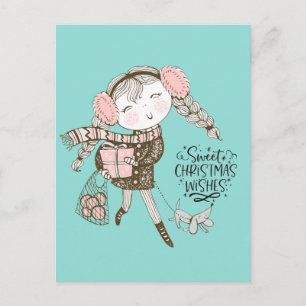 Sweet Christmas Wishes Postcard