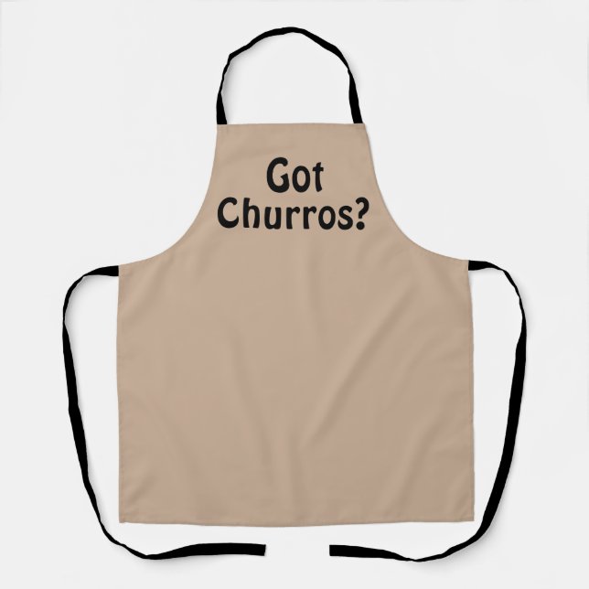 Sweet Churros Tan Black Baking Apron (Front)