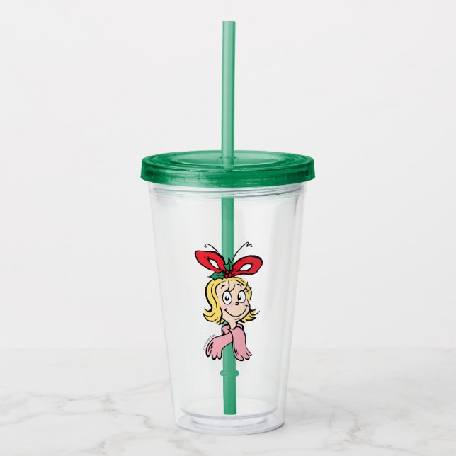 Sweet Cindy Lou Who Portrait Acrylic Tumbler (Front)