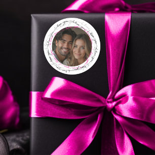 Sweet Circular Love Photo Valentine's Classic Round Sticker
