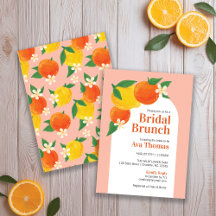 Sweet Citrus Bridal Shower Brunch Invitation