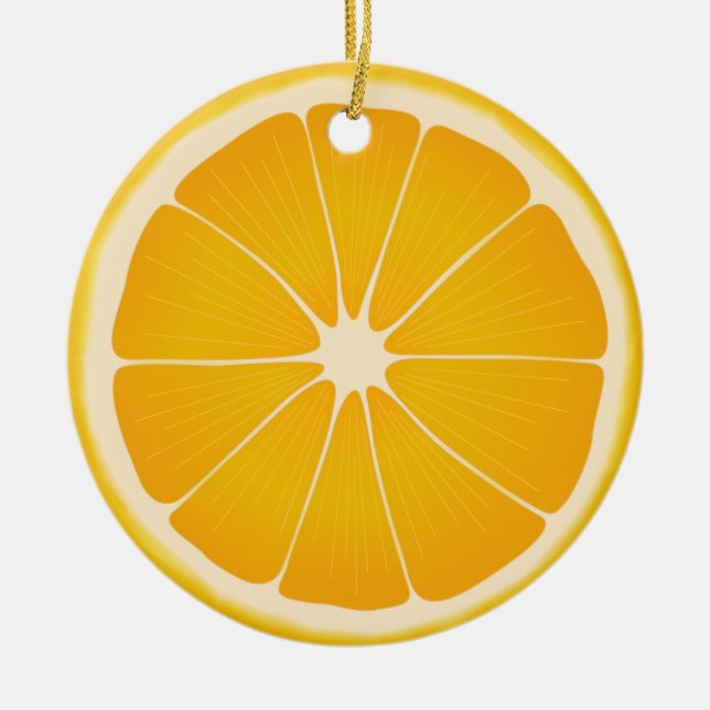 Sweet Citrus Slice Tree Decor Ceramic Ornament (Front)