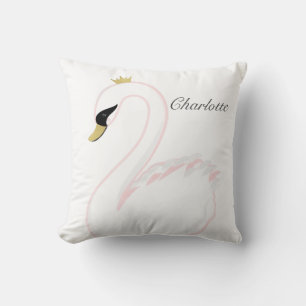 Sweet Classic Swan Pillow with Gold Accents