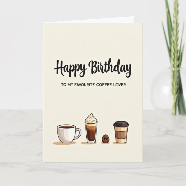 Sweet Coffee Birthday Card (Front)