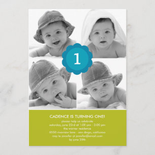 Sweet Collage Photo Birthday Invitation