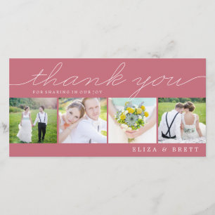 Sweet Collage Wedding Thank You Cards - Pink
