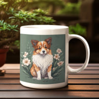 Sweet Collie surrounded by Flowers -