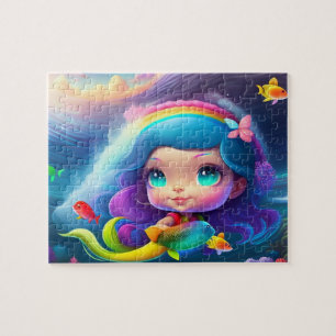 Sweet Colorful Little Cute Mermaid Jigsaw Puzzle
