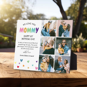 Sweet Colourful 1st Mother's Day Photo Collage Plaque