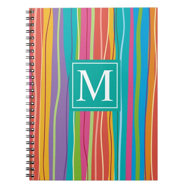 Sweet Colourful Abstract Monogram | Notebook (Front)
