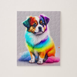 Sweet Colourful Cute Dog Jigsaw Puzzle