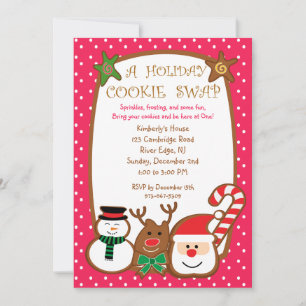Sweet & Colourful Holiday Cookie Swap Invitations