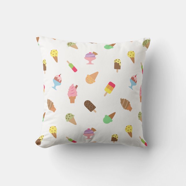 Sweet Colourful Ice Cream Pattern For Girls Room Cushion (Front)