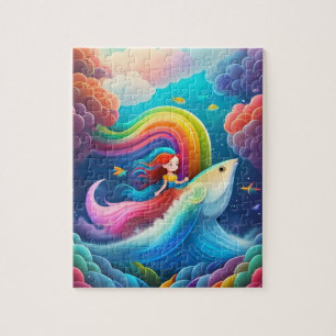 Sweet Colourful Little Cute Mermaid Jigsaw Puzzle