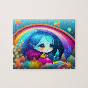 Sweet Colourful Little Cute Mermaid Jigsaw Puzzle