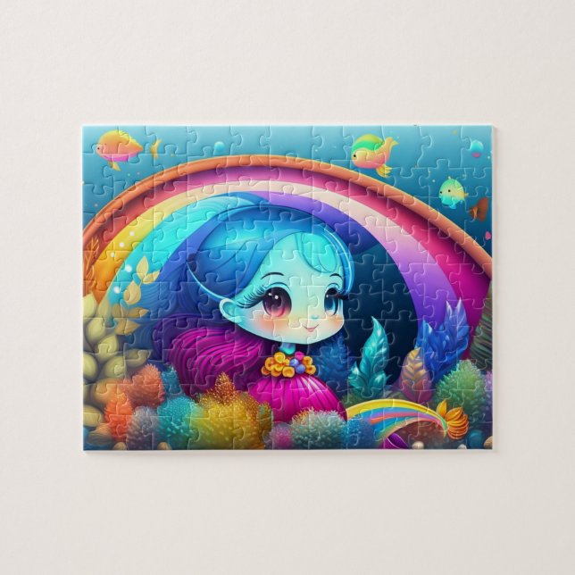 Sweet Colourful Little Cute Mermaid Jigsaw Puzzle (Horizontal)