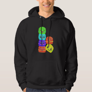 Sweet Colourful Macaroons Happy Foods Stacked Up Hoodie