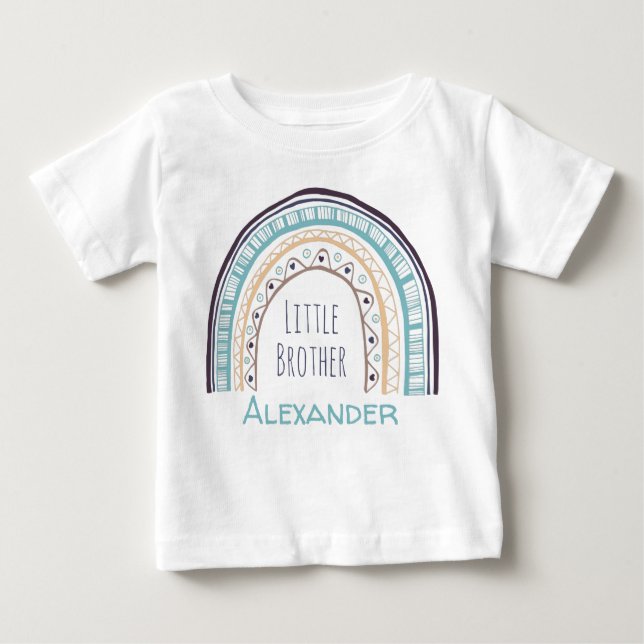 Sweet colourful rainbow little brother baby T-Shirt (Front)