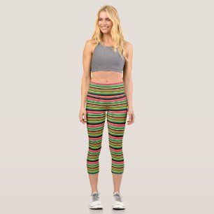 Sweet colourful stripes  capri leggings