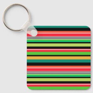 Sweet colourful stripes key ring