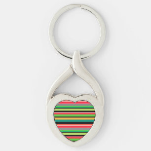 Sweet colourful stripes  key ring