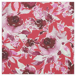 SWEET COMPASSION Bold Red Rose Floral Fabric