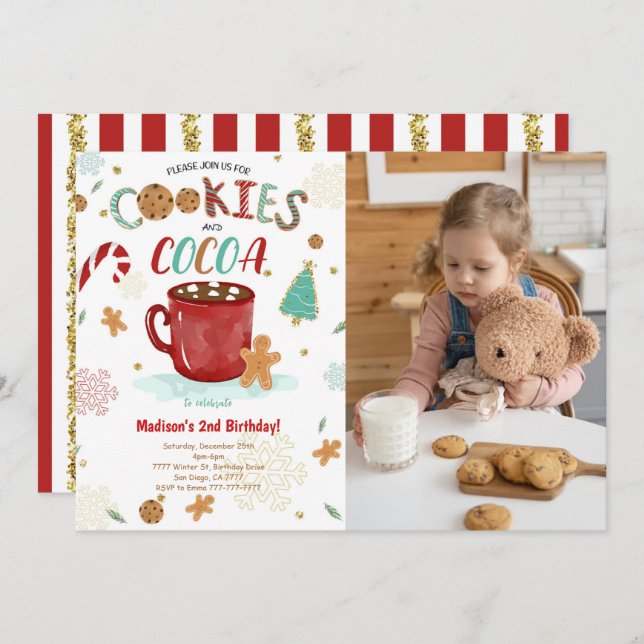 Sweet Cookie Birthday Photo Invitation  (Front/Back)