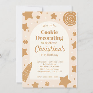 Sweet Cookie Decorating Birthday Invitation