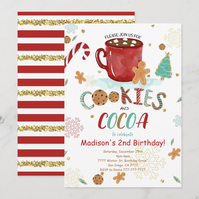 Sweet Cookies Birthday Invitation  (Front/Back)