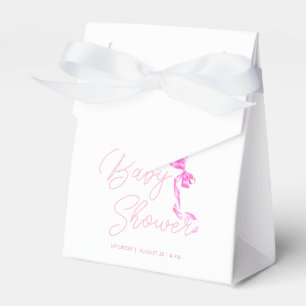 Sweet Coquette Pink Bow Tie Elegant Baby Shower Favour Box