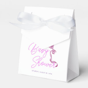 Sweet Coquette Purple Bow Tie Elegant Baby Shower Favour Box